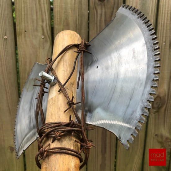 Barbed Wire Labrys Apocalypse Axe